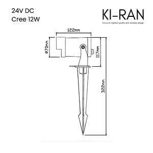 โคมไฟปักดิน โคมไฟส่องต้นไม้ ไฟปักดิน 12วัตต์ รุ่น EGIS-SH-12W