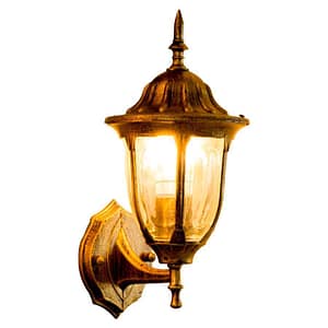 โคมไฟติดผนังภายนอก สีดำปัดทอง ขั้ว E27 รุ่นWL-A30-BG