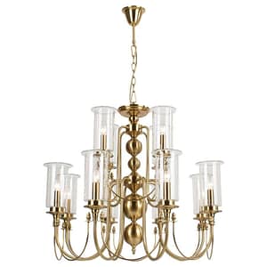 โคมไฟช่อสีทอง แก้วใส ขั้ว E14 รุ่น WL-C1988-8+4KG