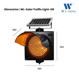 ไฟกระพริบเตือนภัยโซล่า รุ่น WL-Solar Traffic Light-OR