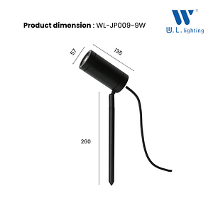 โคมไฟปักดิน LED 10W แสงวอร์ม รุ่น WL-JP009-10W-3000K