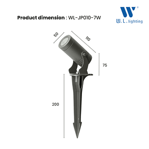 โคมไฟปักดิน LED 7W แสงวอร์ม รุ่น WL-JP010-7W-3000K