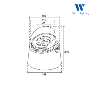 โคมไฟส่องอาคาร/ต้นไม้ LED 12W รุ่น WL-ON001-12W