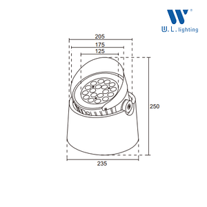 โคมไฟส่องอาคาร/ต้นไม้ LED 36W รุ่น WL-ON001-36W