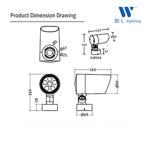 โคมไฟส่องต้นไม้ LED 15W รุ่น WL-JP017-15W-H
