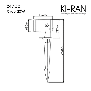 โคมไฟส่องต้นไม้ ไฟปักดิน 20วัตต์ รุ่น EGIS-S-20W