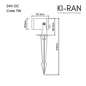 โคมไฟส่องต้นไม้ ไฟปักดิน 7วัตต์ รุ่น EGIS-S-7W