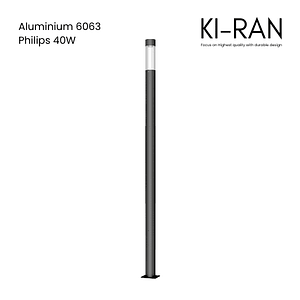 โคมไฟสนาม โคมไฟเสาสนามอลูมิเนียมใช้สำหรับภายนอกสูง 3 เมตร KIRAN-PL05-3M