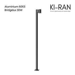 โคมไฟสนาม โคมไฟเสาสนามอลูมิเนียมใช้สำหรับภายนอกสูง 3.5 เมตร KIRAN-PL07-3.5M